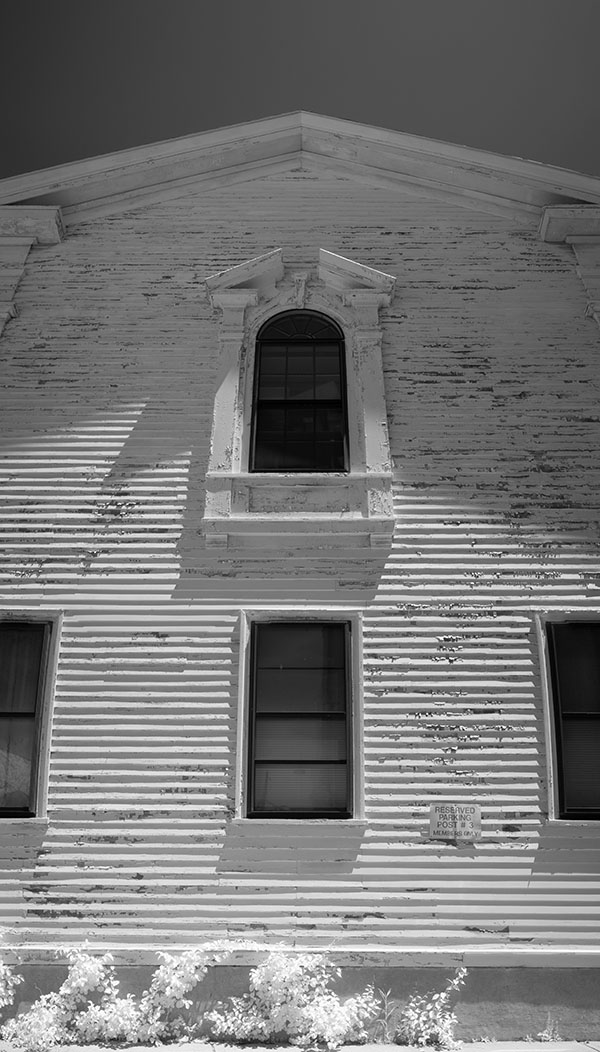 Inrared Architectural Photo of Wooden Sided New England Building..